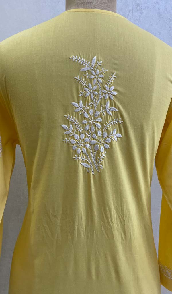 Tayeba Women's Lucknowi Handcrafted Mul Cotton Chikankari Kurti - HONC0133759