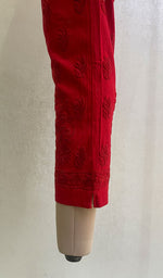 Load image into Gallery viewer, Women's Lucknowi Handcrafted Linen Cotton Chikankari Pant - HONC096688