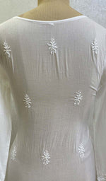 Load image into Gallery viewer, Women's Lakhnavi Handcrafted Mulmul Cotton Chikankari Kurti - HONC096490