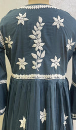 Load image into Gallery viewer, Women's Lucknowi Handcrafted Cotton Chikankari Dress - HONC0114359