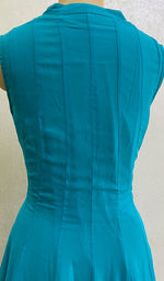 将图像加载到图库查看器中, sabia Women's Lakhnavi Handcrafted Faux-Georgette Chikankari Dress - HONC0137225