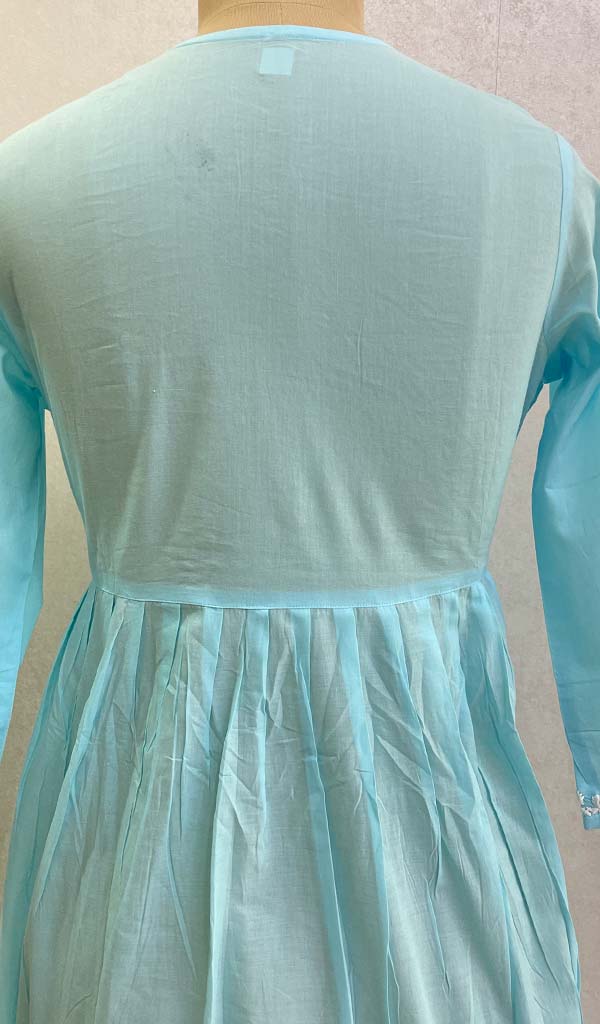 Lakhnavi 手工制作 Mulmul 棉 Chikankari KurtI- HONC0136801