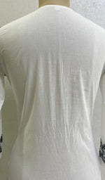 Load image into Gallery viewer, Women's Lakhnavi Handcrafted Mulmul Cotton Chikankari Kurti- HONC0135358