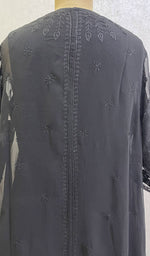 将图像加载到图库查看器中, Haaya Women's Lakhnavi Handcrafted Faux-Georgette Chikankari Shrug and Dress Set - HONC0137253