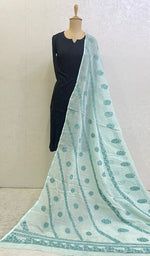 Load image into Gallery viewer, Women's Lucknowi Handcrafted Kota Cotton Chikankari Dupatta - HONC0120283