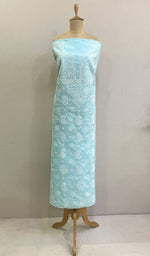 Load image into Gallery viewer, Women's Lakhnavi Handcrafted Cotton Chikankari Unstitched Kurti Fabric - HONC0194861