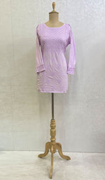 将图像加载到图库查看器中, Lakhnavi 手工制作的 Chikankari 棉质上衣 - HONC0111291