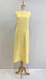 将图像加载到图库查看器中, Women's Lakhnavi Handcrafted Viscose Georgette Chikankari Unstitched Kurti Fabric - HONC0206903