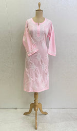 Load image into Gallery viewer, Zoha Women's Lucknowi Handcrafted Cotton Chikankari Kurti-HONC0141385