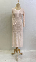 将图像加载到图库查看器中, Women's Lakhnavi Handcrafted Viscose Georgette Chikankari Kurti - HONC0108958