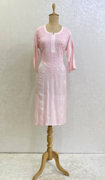 Load image into Gallery viewer, Women's Lucknowi Handcrafted Modal Cotton Chikankari Kurti - HONC0142408