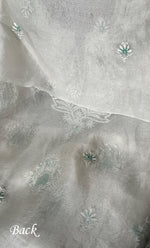 Load image into Gallery viewer, Women's Lakhnavi Handcrafted Pure Organza Chikankari Unstitched Kurta And Dupatta Set - HONC0308254