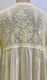 Load image into Gallery viewer, Women's Lakhnavi Handcrafted Viscose Georgette Chikankari Gown - HONC0986820