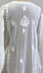 将图像加载到图库查看器中, Women's Lakhnavi Handcrafted Viscose Georgette Chikankari Kurti- HONC0200206
