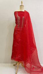 Load image into Gallery viewer, Red Lakhnavi Chikankari Suits