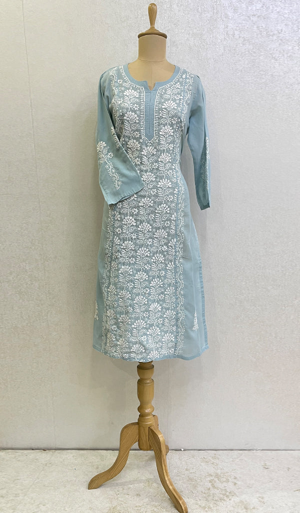 Naira Women's Lucknowi Handcrafted Cotton Chikankari Kurti - HONC0169057