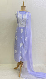 Load image into Gallery viewer, Women's Lakhnavi Handcrafted Cotton Chikankari Suit Material- HONC0149086