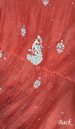 Load image into Gallery viewer, Shirin Women's Lakhnavi Handcrafted Mul Chanderi Unstitched Chikankari Full Suit Material - HONC0339570