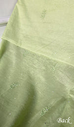 将图像加载到图库查看器中, Women's Lakhnavi Handcrafted Mul Chanderi Unstitched Chikankari Full Suit Material - HONC0328111