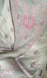 Load image into Gallery viewer, Women's Lakhnavi Handcrafted Mul Chanderi Semi - stitched Kurta And Dupatta Set- HONC0314871
