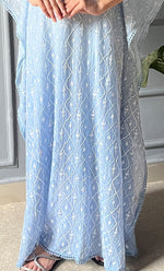 Load image into Gallery viewer, Rabia Women's Lucknowi Handcrafted Mul chanderi Chikankari Kaftan - HONC0305550