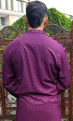 Load image into Gallery viewer, Men's Faux-Georgette Hakoba Kurta - HONC0322895