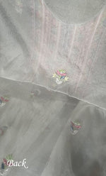 Load image into Gallery viewer, Women's Lakhnavi Handcrafted Pure Organza Chikankari Unstitched Kurta And Dupatta Set- HONC0309243