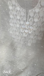 将图像加载到图库查看器中, Jazba Women's Lakhnavi Handcrafted Mul Chanderi Unstitched Kurta And Dupatta Set - HONC0298599