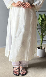 Load image into Gallery viewer, Women's Lakhnavi Handcrafted Kota Cotton Chikankari Kurti - HONC0305764