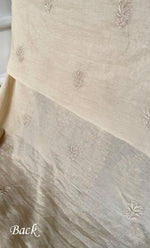 Load image into Gallery viewer, Women's Lakhnavi Handcrafted Mul Chanderi Unstitched Chikankari Full Suit Material - HONC0319529