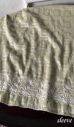 Load image into Gallery viewer, Aarya Lucknowi Handcrafted Cotton Unstitched Chikankari Unstitched Unisex Kurta Fabric - HONC0335275