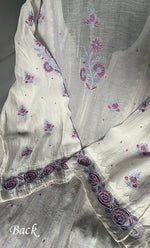 Load image into Gallery viewer, Aaliyah Women's Lakhnavi Handcrafted Mul Chanderi Semi - Stitched Kurta And Dupatta Set - HONC0239039