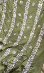 Load image into Gallery viewer, Women's Lucknowi Handcrafted Kota Cotton Chikankari Unstitched Kurta And Dupatta Set - HONC0312642