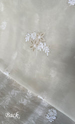 Load image into Gallery viewer, Women's Lakhnavi Handcrafted Pure Organza Chikankari Unstitched Kurta And Dupatta Set- HONC0320499