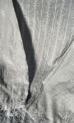 Load image into Gallery viewer, Women's Lakhnavi Handcrafted Linen Cotton Semi -Stitched Anarkali And Dupatta Set - HONC0273149