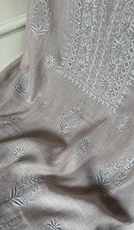 Load image into Gallery viewer, Women's Lakhnavi Handcrafted Mul Chanderi Unstitched Chikankari Full Suit Material - HONC0345041