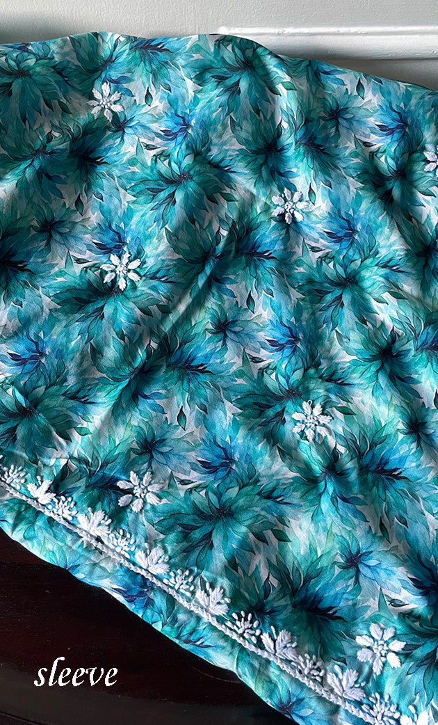 Women's Lakhnavi Handcrafted Cotton Chikankari Unstitched Kurti Fabric - HONC0315332