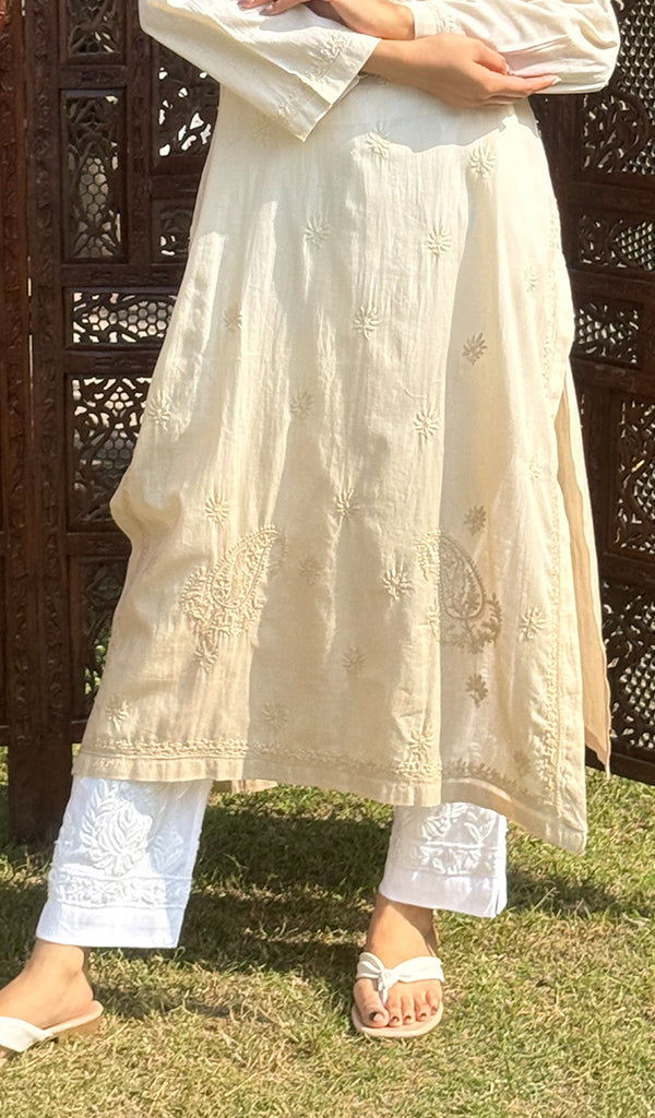 Mehreen Women's Lucknowi Handcrafted Cotton Chikankari Kurti - HONC0162976