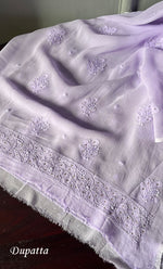 Load image into Gallery viewer, Women's Lakhnavi Handcrafted Viscose Georgette Chikankari Kurti Fabric - HONC0207167