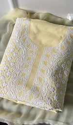 Load image into Gallery viewer, Alina Women's Lakhnavi Handcrafted Cotton Chikankari Suit Material - HONC0274650