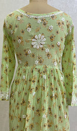 Load image into Gallery viewer, Rehnuma Women's Lakhnavi Handcrafted Printed Mulmul Cotton Chikankari Top - HONC0162226