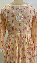 Load image into Gallery viewer, Rehnuma Women's Lakhnavi Handcrafted Printed Mulmul Cotton Chikankari Top - HONC0162237