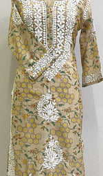 Load image into Gallery viewer, Aisha Women's Lucknowi Handcrafted Cotton Chikankari Kurti - HONC0174541
