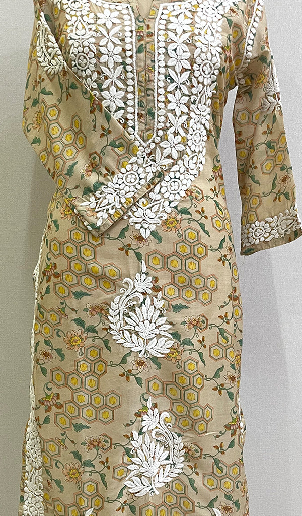 Aisha Women's Lucknowi Handcrafted Cotton Chikankari Kurti - HONC0174541