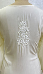 Load image into Gallery viewer, Anum Women's Lucknowi Handcrafted Modal Cotton Chikankari Kurti - HONC0168186