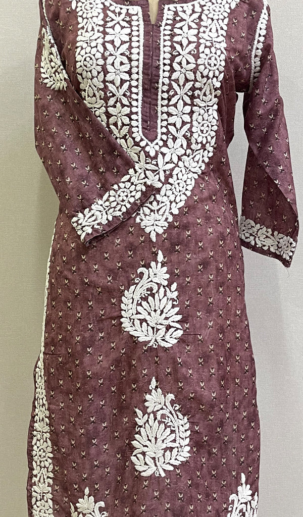 Aisha Women's Lucknowi Handcrafted Muslin Chikankari Kurti - HONC0174529