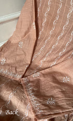 Load image into Gallery viewer, Women's Lakhnavi Handcrafted Chanderi  Silk Semi - Stitched Kurta And Dupatta Set- HONC0273154