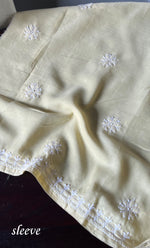将图像加载到图库查看器中, Women's Lakhnavi Handcrafted Cotton Chikankari Unstitched Kurti Fabric - HONC0302643