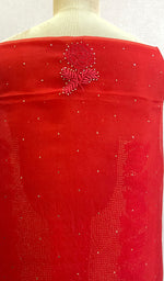 Load image into Gallery viewer, Red Lakhnavi Chikankari Suits