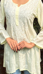 Load image into Gallery viewer, Fariah Women's Lakhnavi Handcrafted Modal Cotton Chikankari Top - HONC0247422